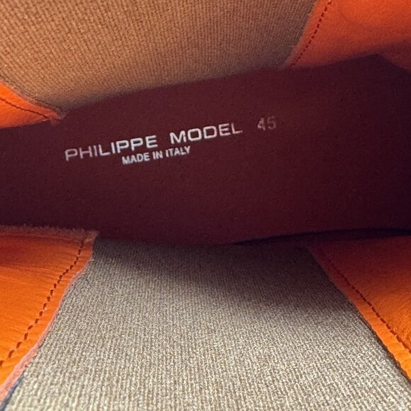 Philippe Model Boots Mens Size 11.5 Tan Suede Made in Italy Chunky Sole Chelsea - Picture 6 of 7